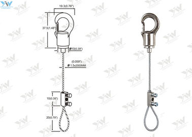 304 kits de suspension de câble d'acier inoxydable adaptent la longueur aux besoins du client de fil pour les signes suspendus
