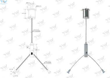 Kits durables de suspension de câble acier inoxydable de 1/16 ″ avec l'extrémité coulée sous pression