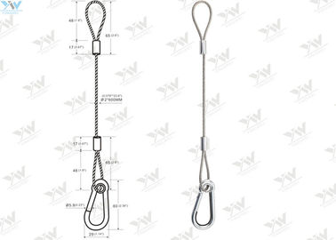 Bride Ø de câble métallique d'extrémité de crochet corde sûre en acier de 2,0 millimètres avec l'extrémité de boucle, crochet instantané