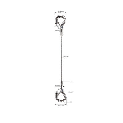 Câble de corde de fil d'acier de sécurité avec Lanyard Hooks Double Casting Hook YW86538