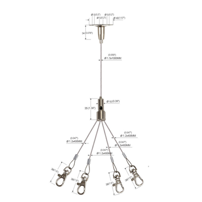 Suspension accrochante Kit Fork Type Indoor YW-86022 de câble de pot de fleur