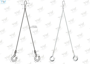 Type câble du kit Y de suspension de fil d'acier de deux jambes de croix accrochant avec les crochets instantanés