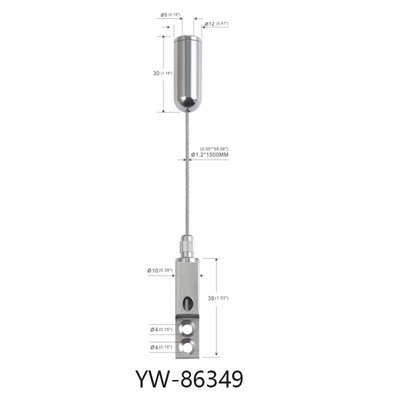 1.2mm sortie latérale de fil suspendu fil de fer de corde longueur personnalisée kit de suspension de fil pour cadre de photo