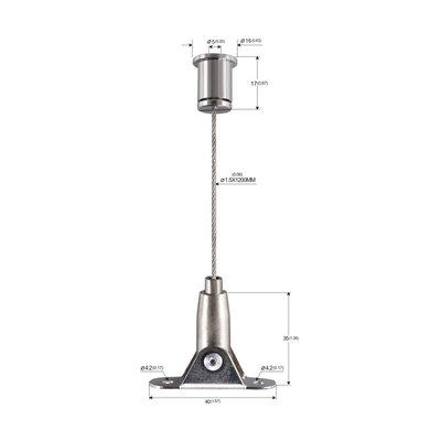 Système de suspension de panneau acoustique avec pinces réglables pour câbles à câbles de 1,5 mm