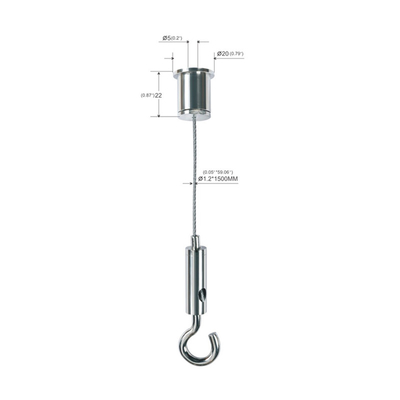 Système de suspension de panneau acoustique avec pinces réglables pour câbles à câbles de 1,5 mm
