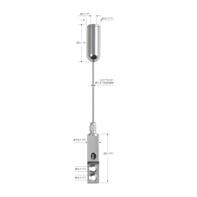 Système de suspension de panneau acoustique avec pinces réglables pour câbles à câbles de 1,5 mm
