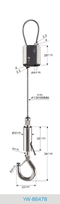 Système de suspension de câble en laiton lourd avec hauteur réglable