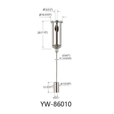 1.2mm sortie latérale de fil suspendu fil de fer de corde longueur personnalisée kit de suspension de fil pour cadre de photo