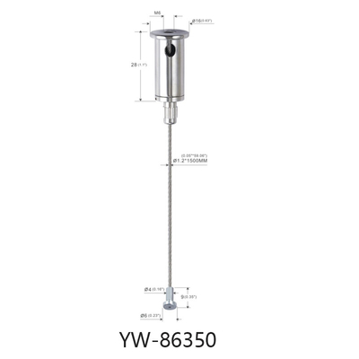 Éclairage LED Système de câble avec vis de 1,2 mm dans le fil 600 mm longueur réglable finition
