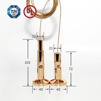 Kit de suspension d'affichage de panneaux d'affichage en laiton en gros avec revêtement d'or